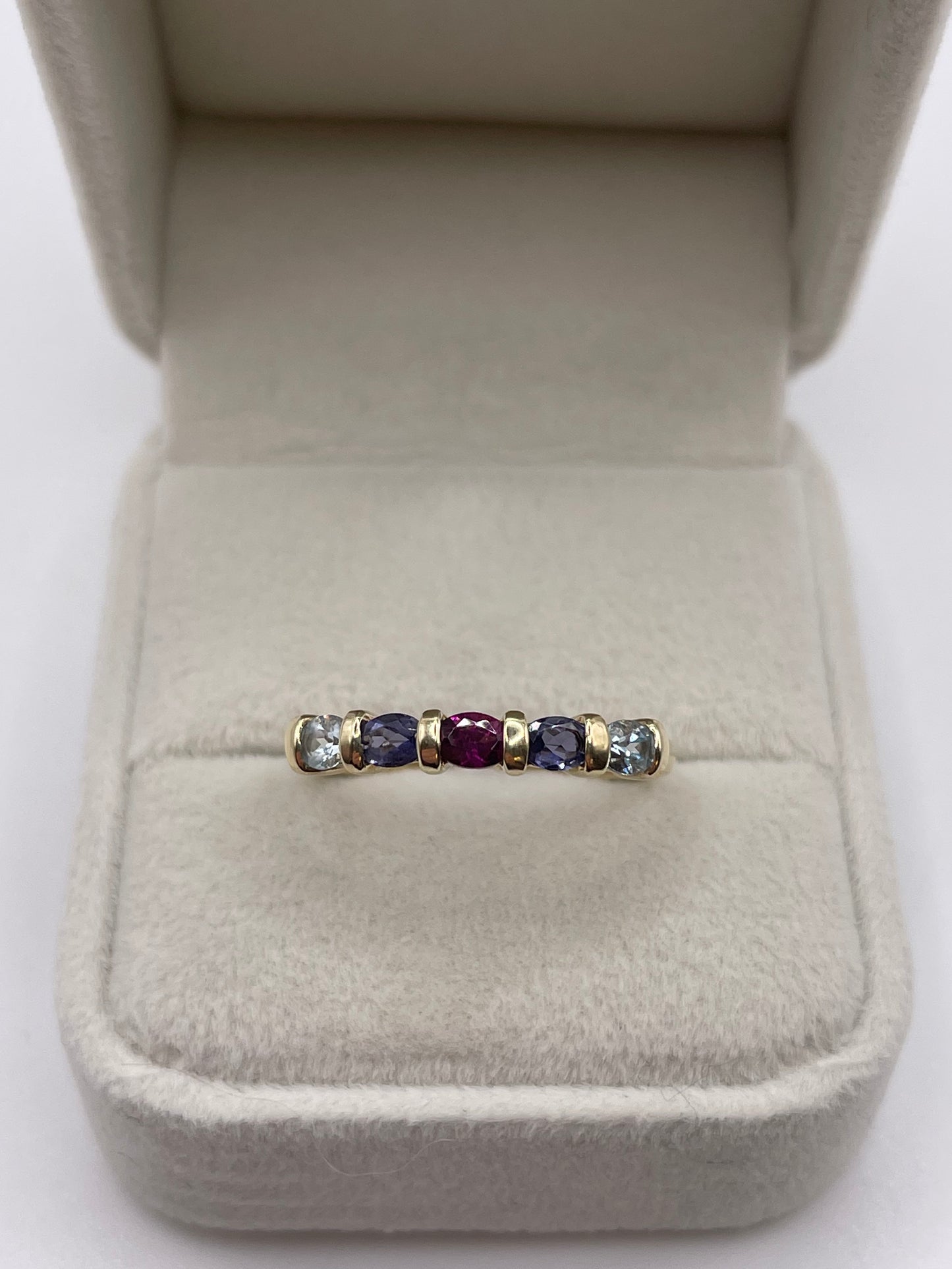 9ct gold multi gemstone ring