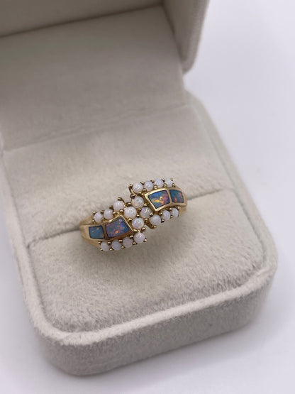 9ct gold opal cluster ring