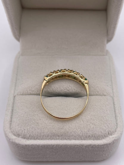 9ct gold emerald and cz ring