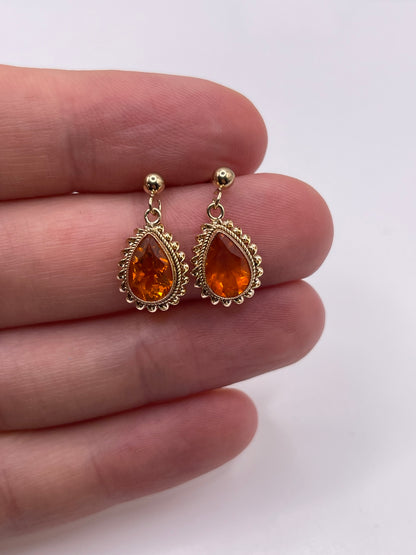 9ct gold fire opal earrings