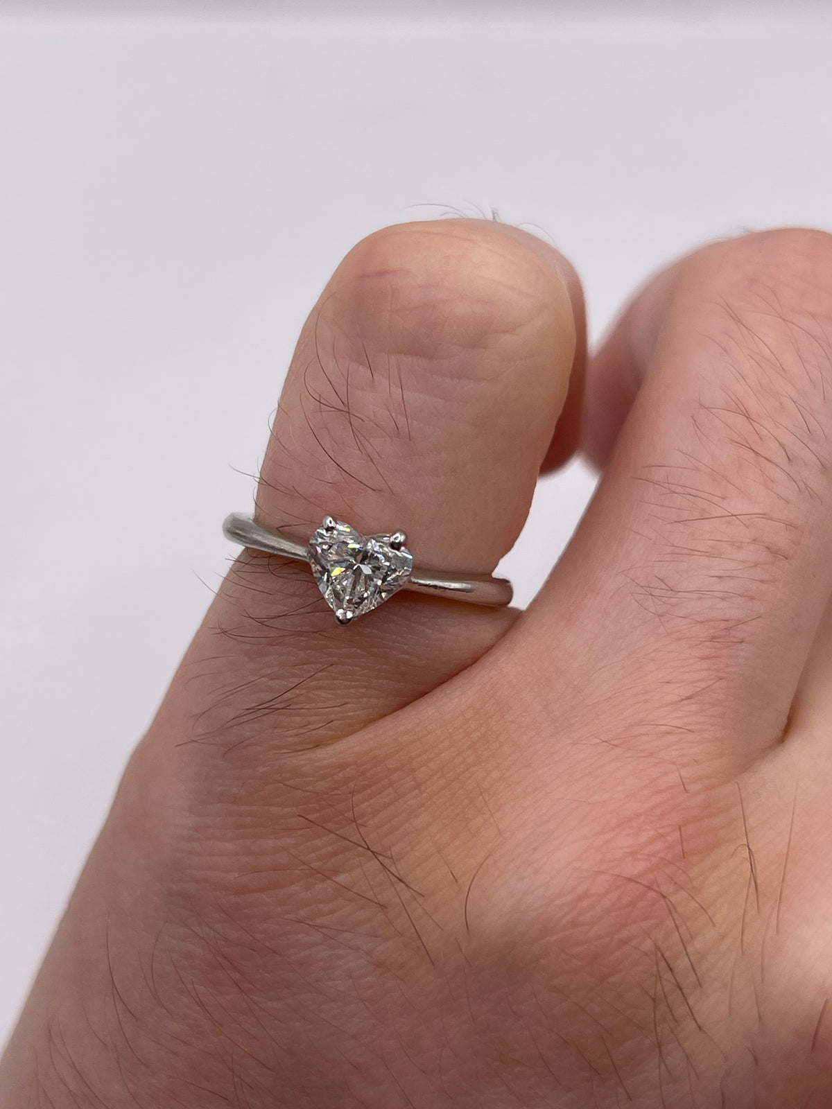 Platinum heart shaped diamond ring