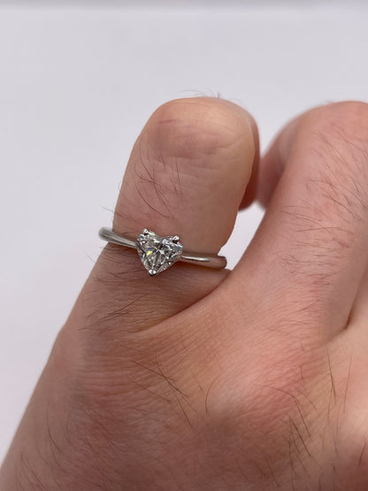 Platinum heart shaped diamond ring