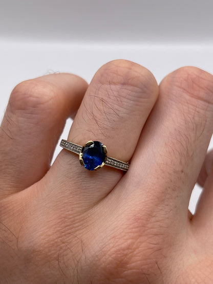 9ct gold sapphire and diamond ring
