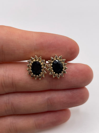 14ct gold sapphire and diamond earrings
