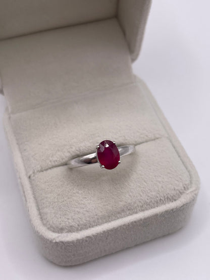 9ct white gold ruby ring