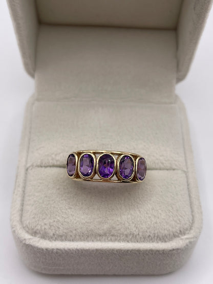 9ct gold amethyst ring