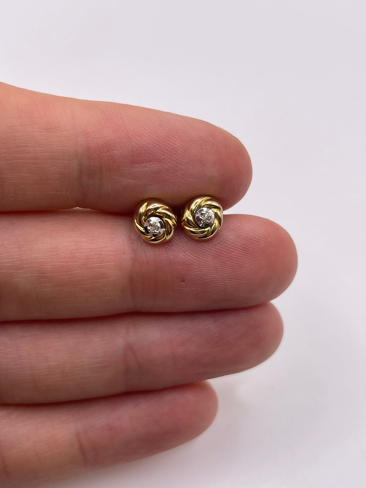 9ct gold diamond earrings