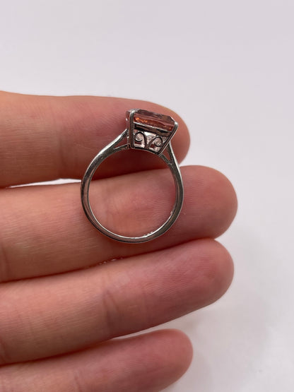 Silver morganite ring