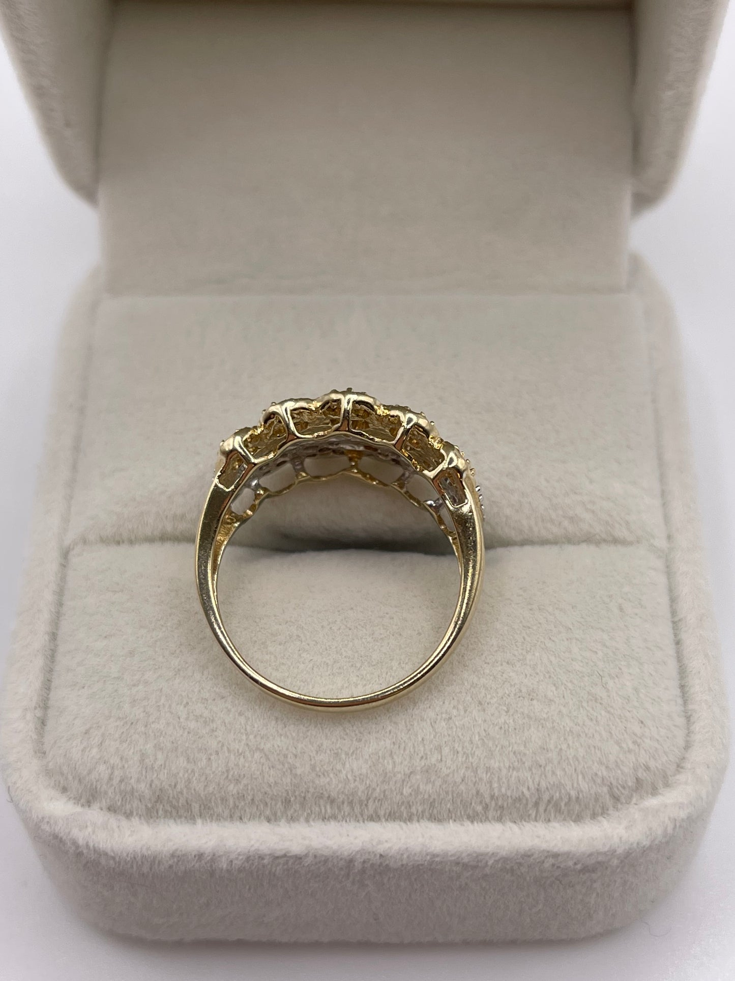 9ct gold diamond cluster ring