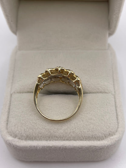 9ct gold diamond cluster ring