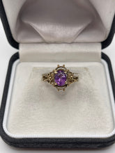 Load image into Gallery viewer, 9ct gold amethyst ring
