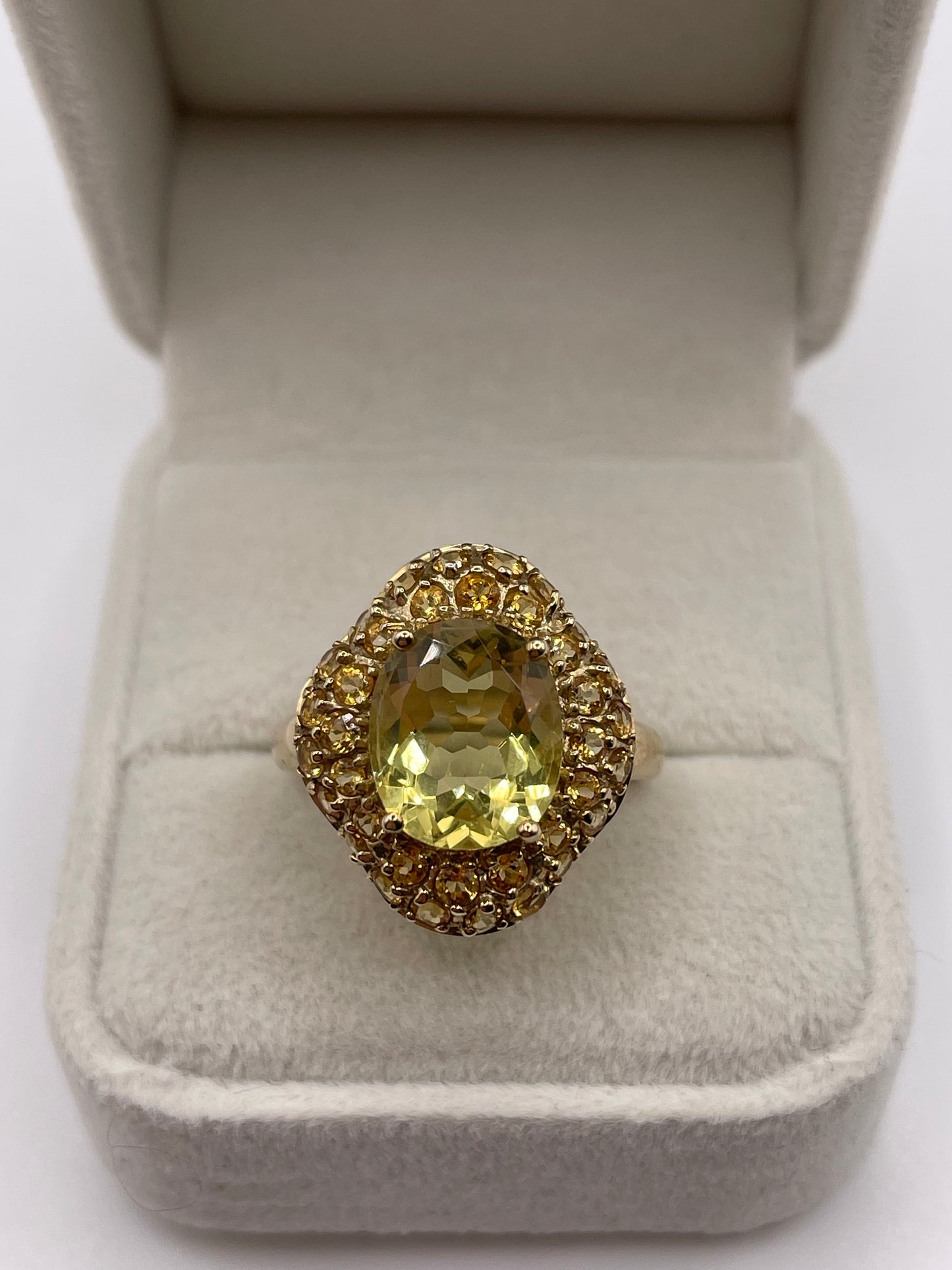 9ct gold citrine cluster ring
