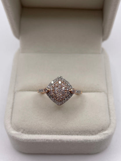 9ct rose gold diamond cluster ring