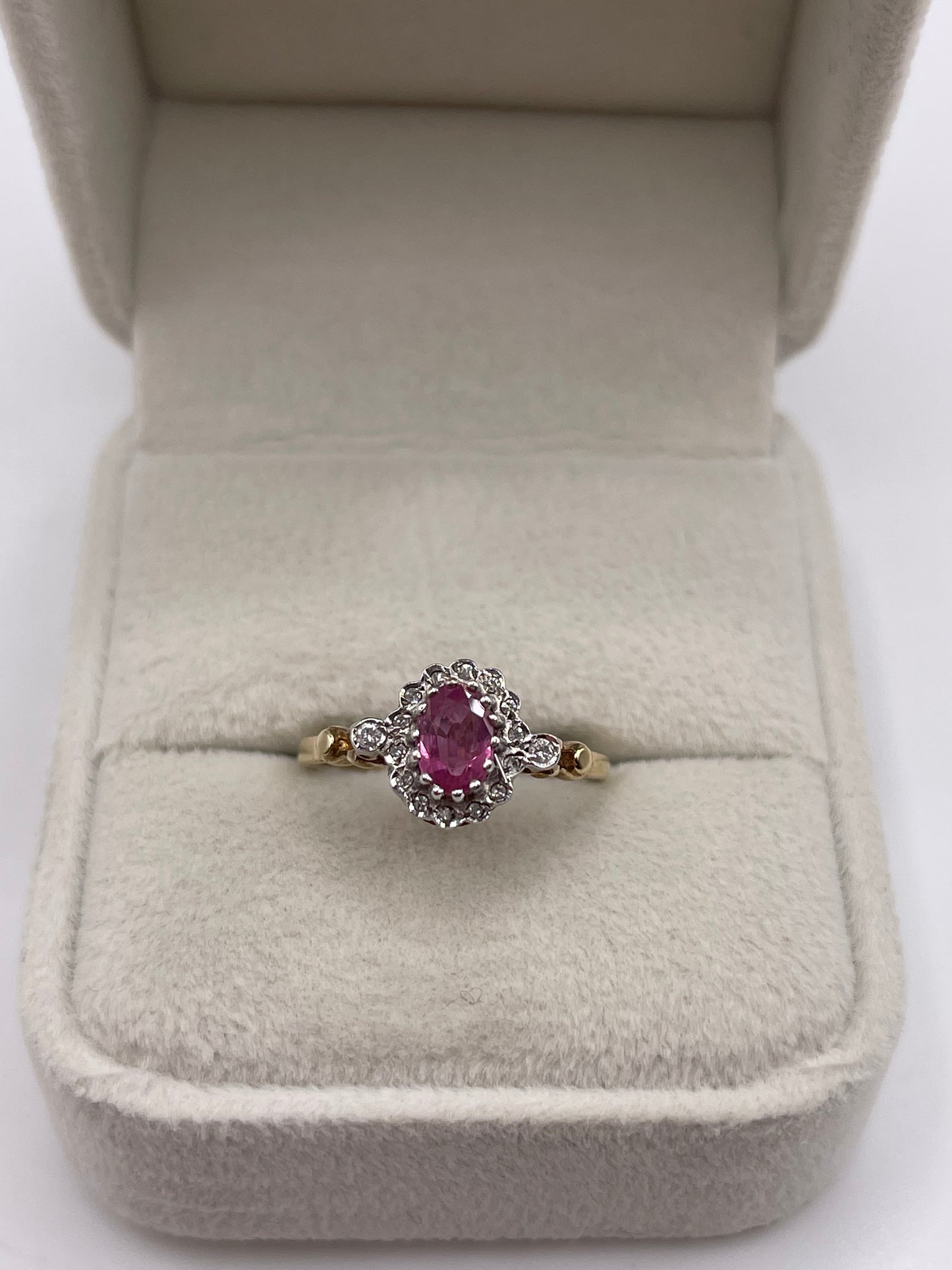 9ct gold ruby and diamond ring