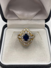 Load image into Gallery viewer, 20ct gold sapphire and diamond ring
