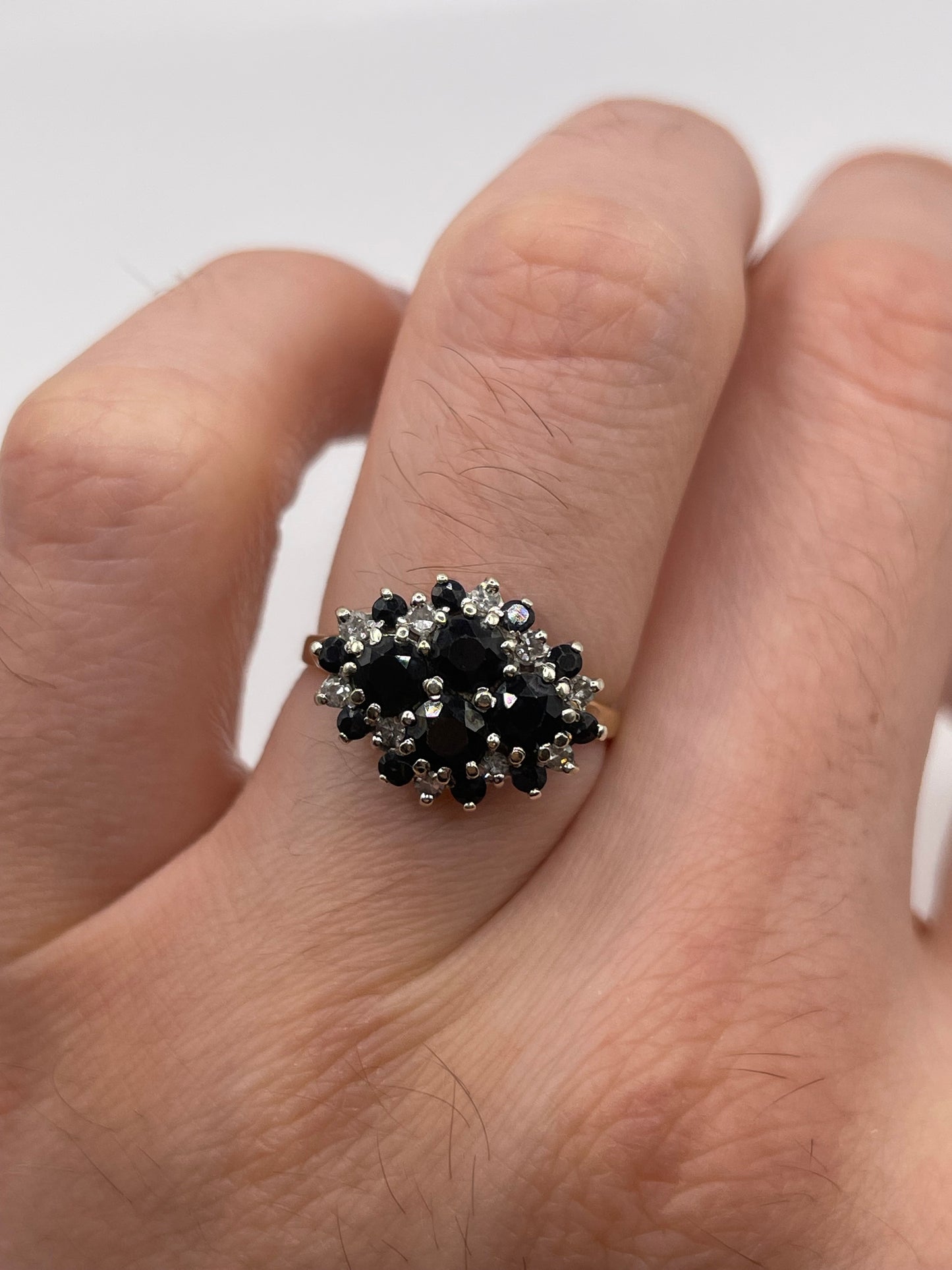 9ct gold sapphire and diamond ring