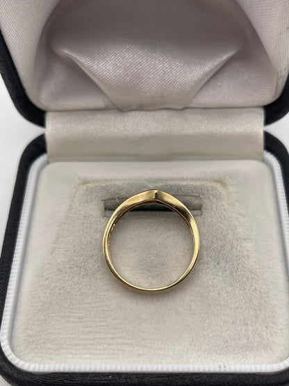 9ct gold amethyst and diamond wishbone ring