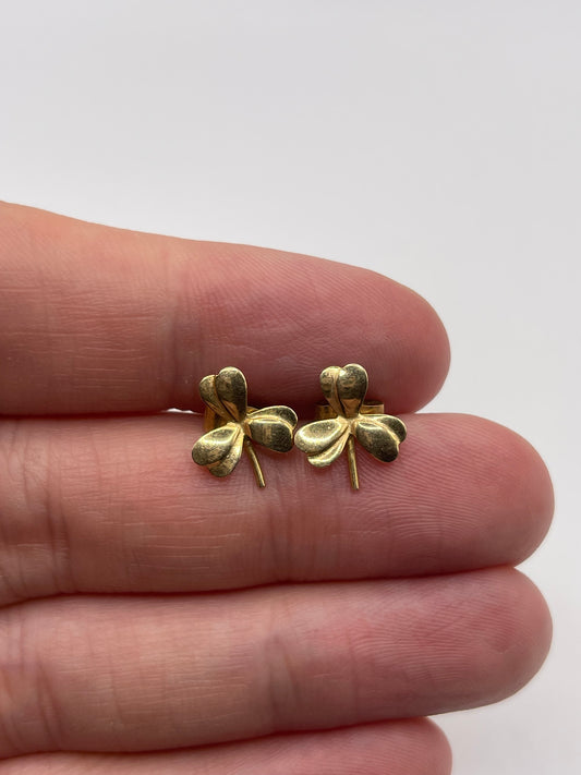 9ct gold clover earrings