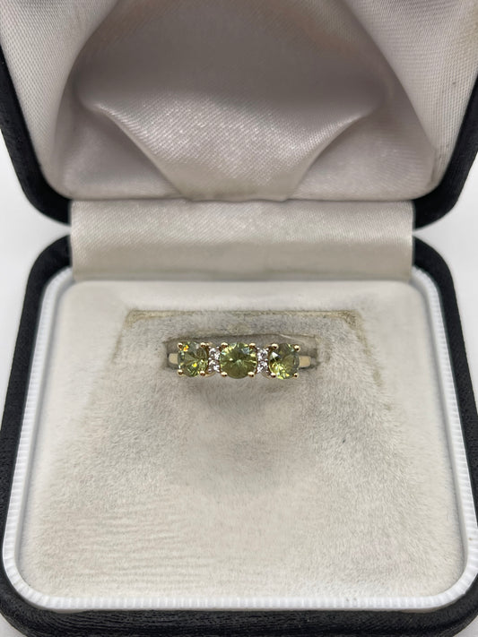 9ct gold quartz and zircon ring