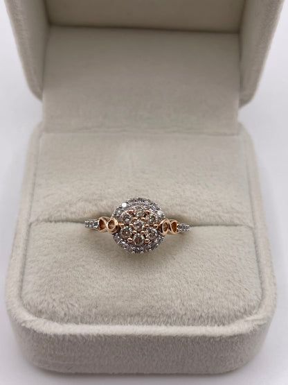 9ct rose gold diamond cluster ring
