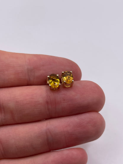 9ct gold citrine earrings