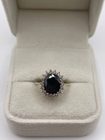 9ct gold sapphire and diamond ring