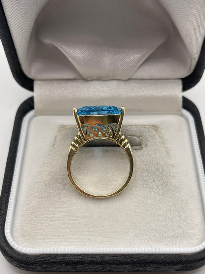 9ct gold blue topaz ring