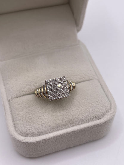 9ct gold diamond cluster ring