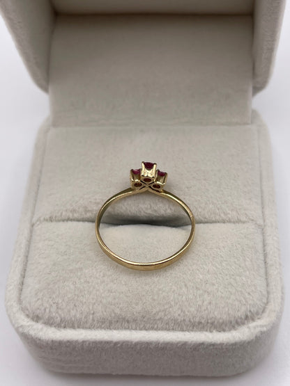 9ct gold ruby wishbone ring