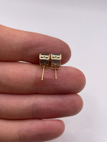 9ct gold aquamarine earrings