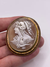 Load image into Gallery viewer, 15ct gold cameo brooch
