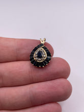 Load image into Gallery viewer, 9ct gold sapphire and diamond pendant
