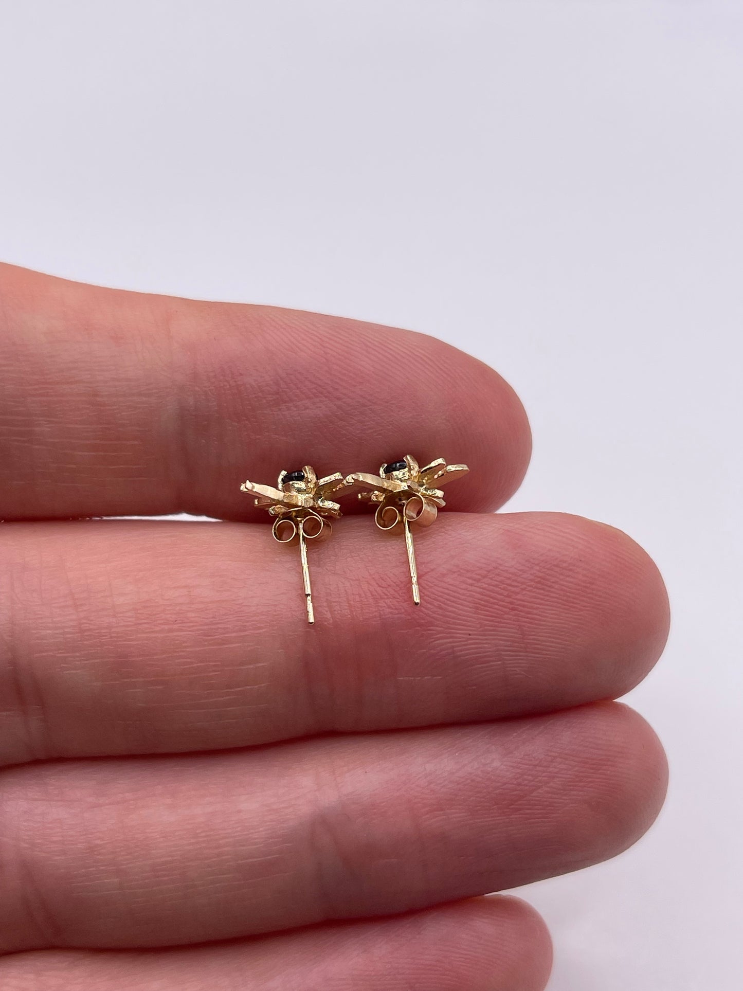 9ct gold sapphire dragonfly earrings