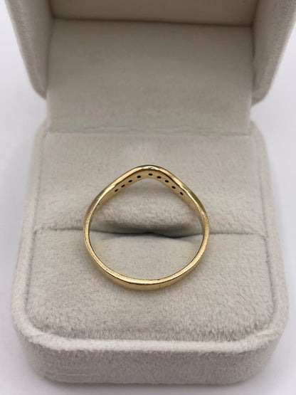 9ct gold diamond wishbone ring