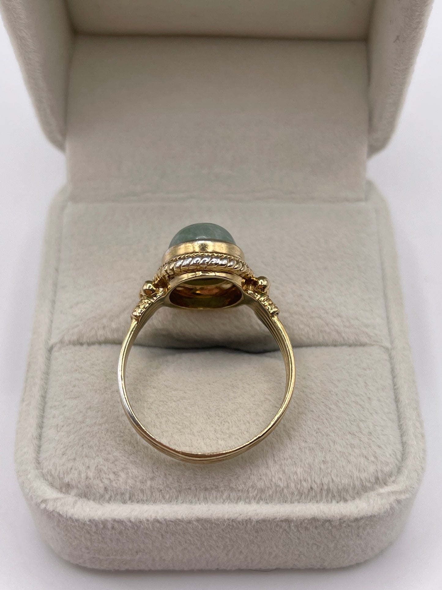 9ct two tone gold aventurine ring