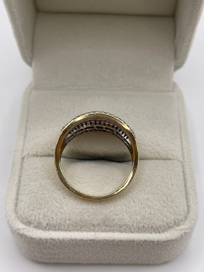 9ct gold diamond cluster ring