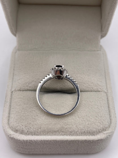 9ct white gold sapphire and diamond ring
