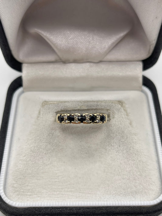9ct gold sapphire and diamond ring