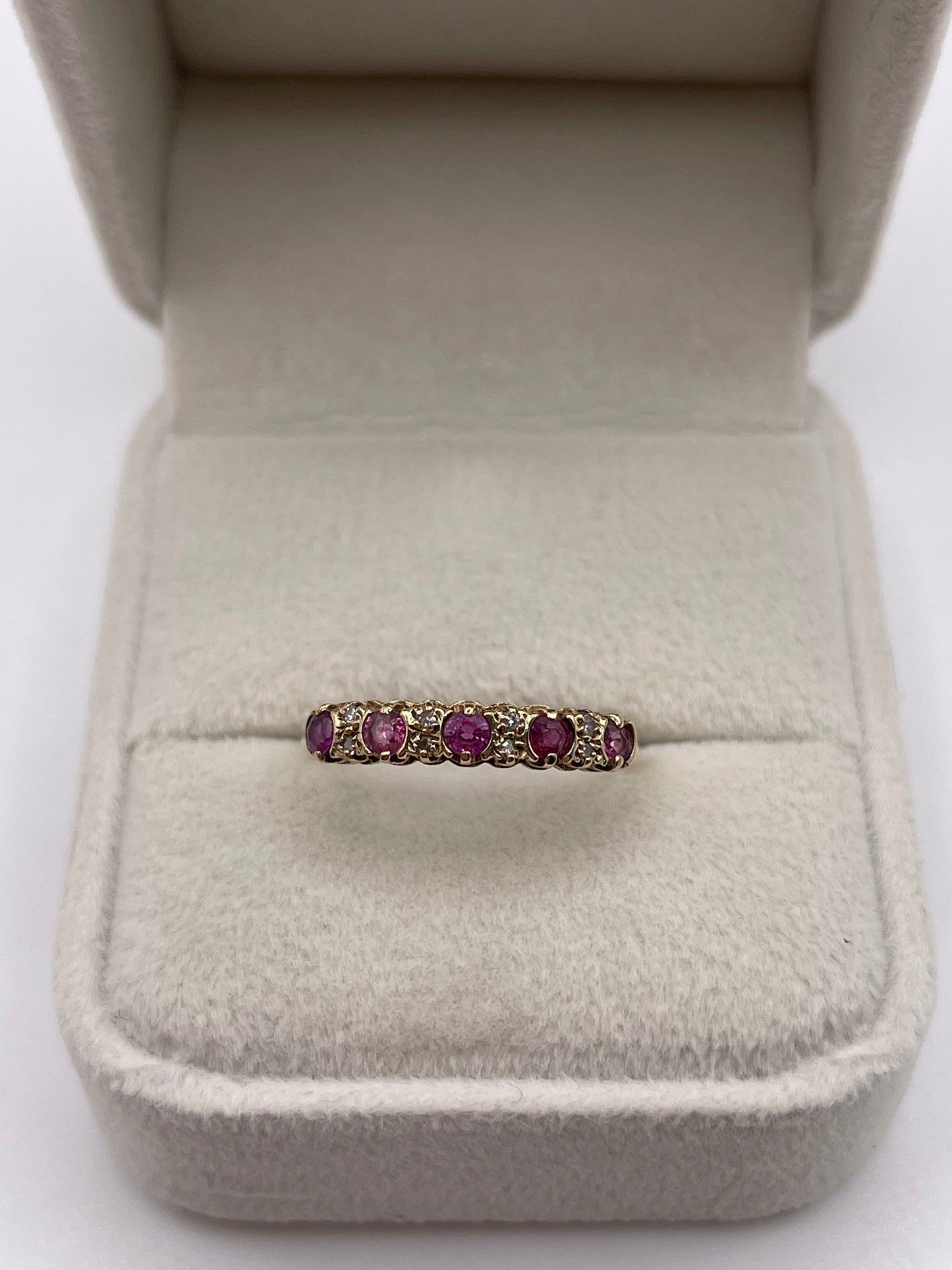 9ct gold ruby and diamond ring