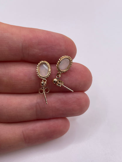 9ct gold opal earrings