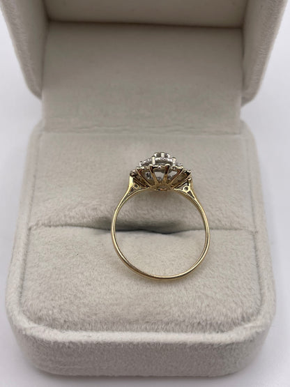 9ct gold diamond cluster ring