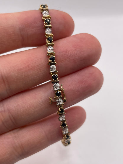 9ct gold sapphire and diamond bracelet