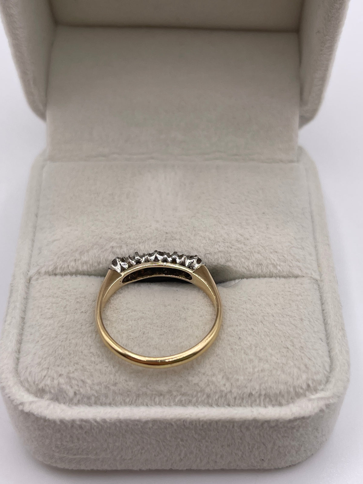 Antique 18ct gold pearl and diamond ring