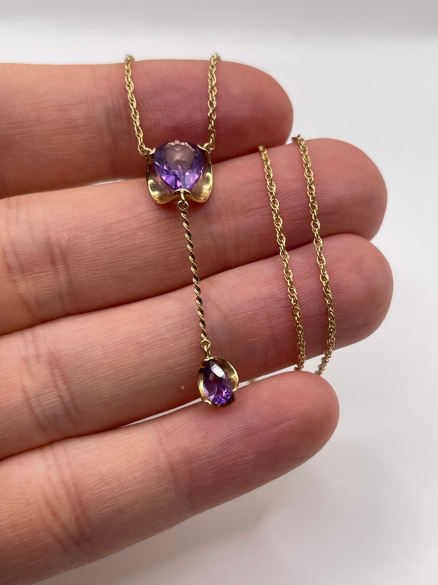 9ct gold amethyst necklace