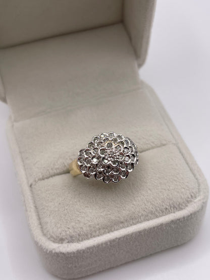 9ct gold 50 point diamond clusyer ring