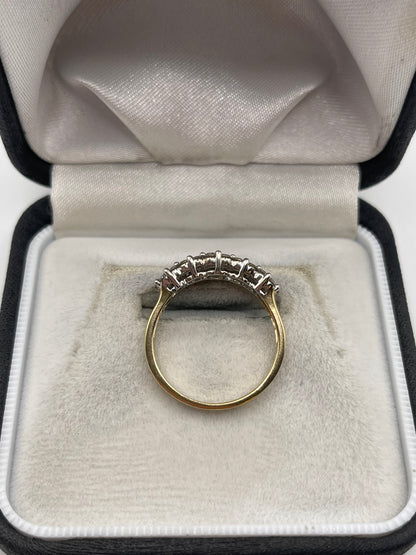 9ct gold 1ct diamond cluster ring