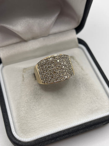 9ct gold 1ct diamond cluster ring
