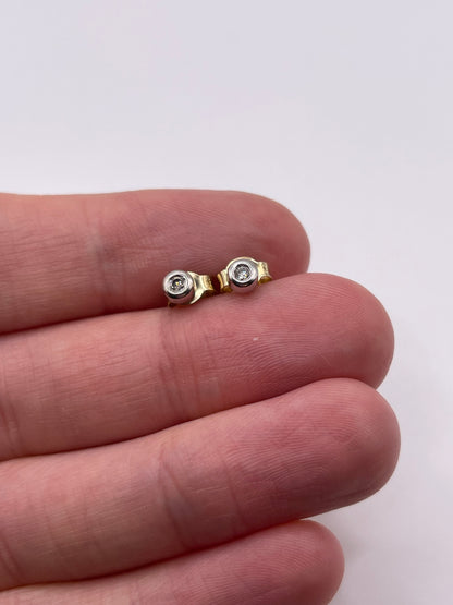 9ct gold diamond stud earrings