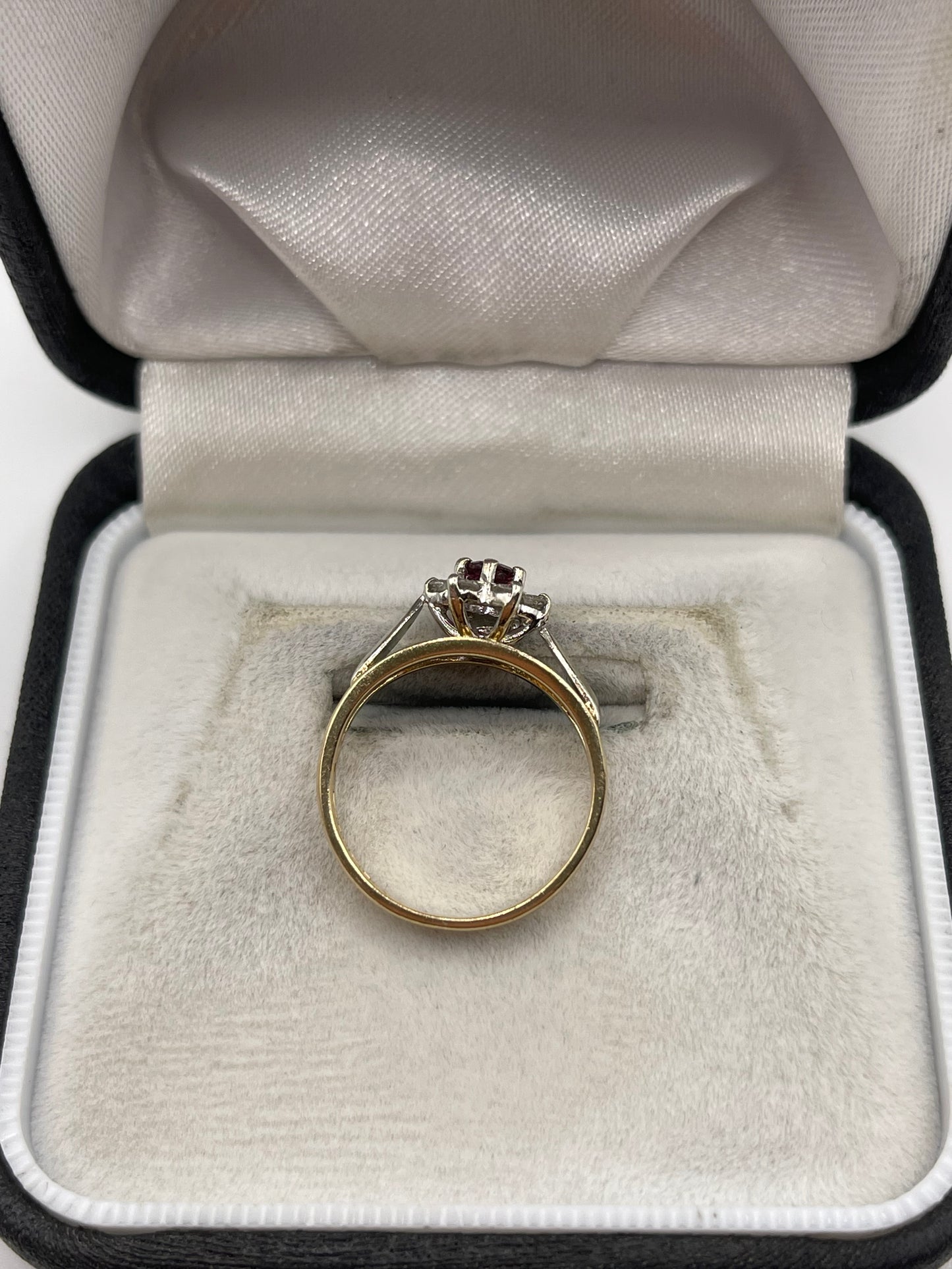 9ct gold ruby and diamond ring