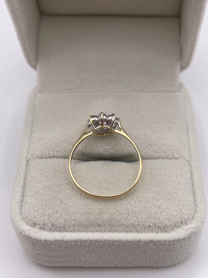 9ct gold ruby and cz ring